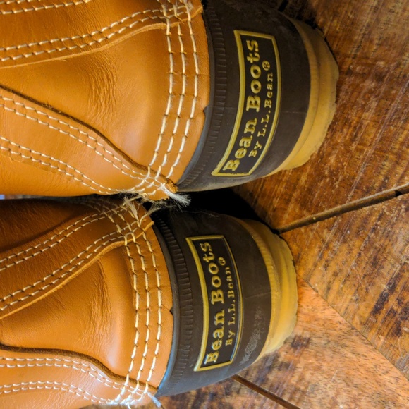 L. L. Bean rain/duck boots.  Leather and rubber, W7 - Picture 2 of 6